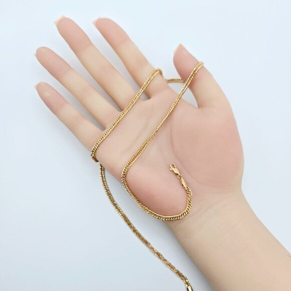 Bold Rose Gold Curb Chain Necklace, 20 Inch, Gold Plated Over Brass, XPNL0112 - Picture 10 of 11